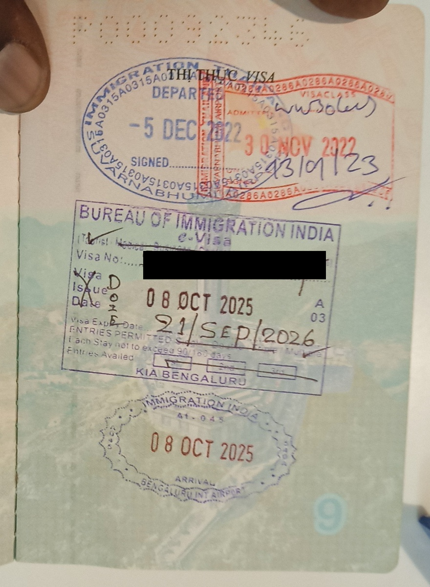 Sample visa document for OCR processing